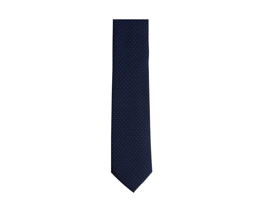 Men's navy & beige micro dot silk tie