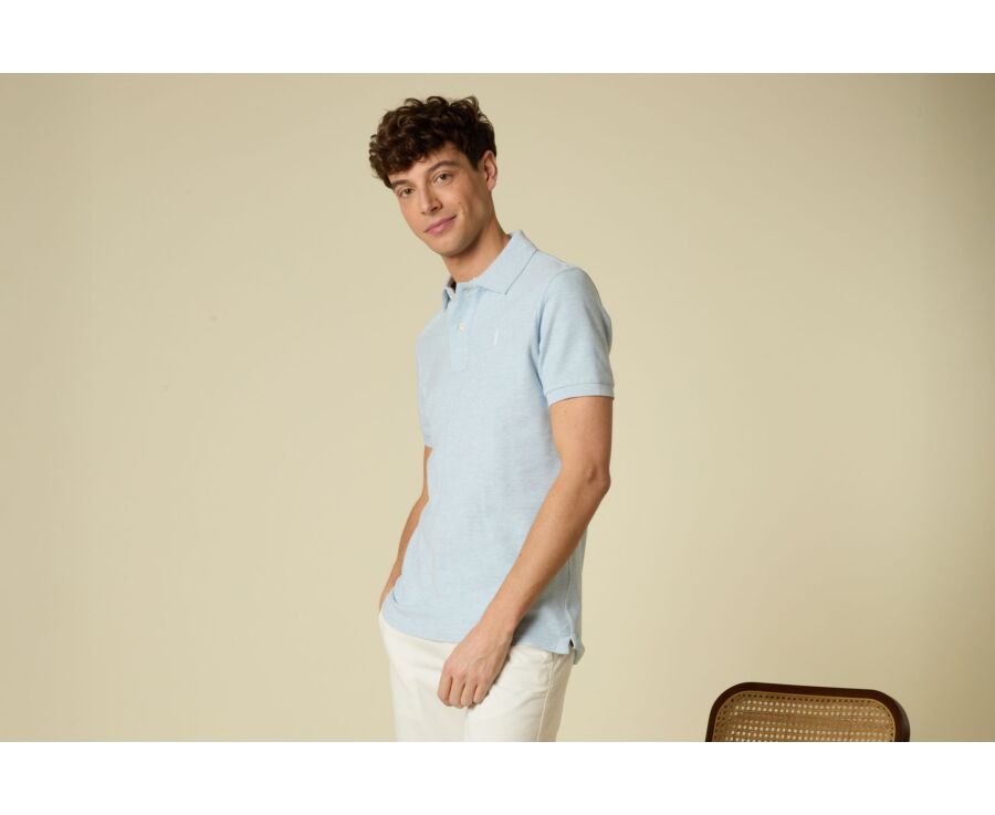 Men’s Polo Shirt - Light Blue Melange - ANDY II