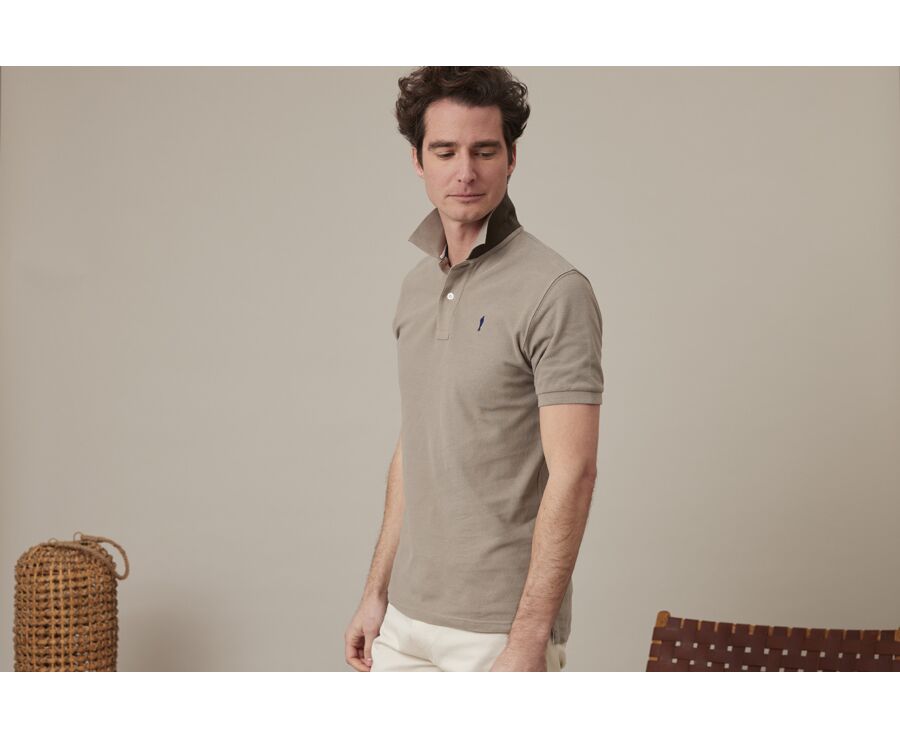 Taupe Clair Men's polo shirt - ANDY II