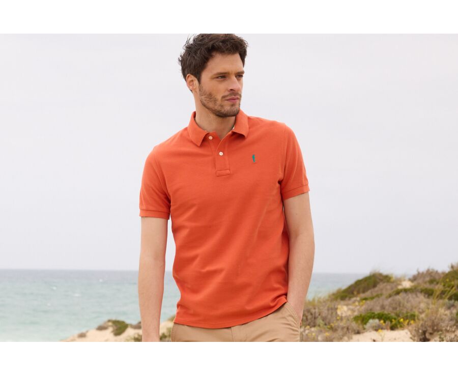 Dark Orange Men's polo shirt - ANDY II