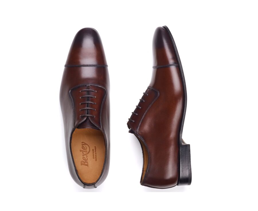Men’s chocolate patinated leather Oxford shoes - RINGWOOD