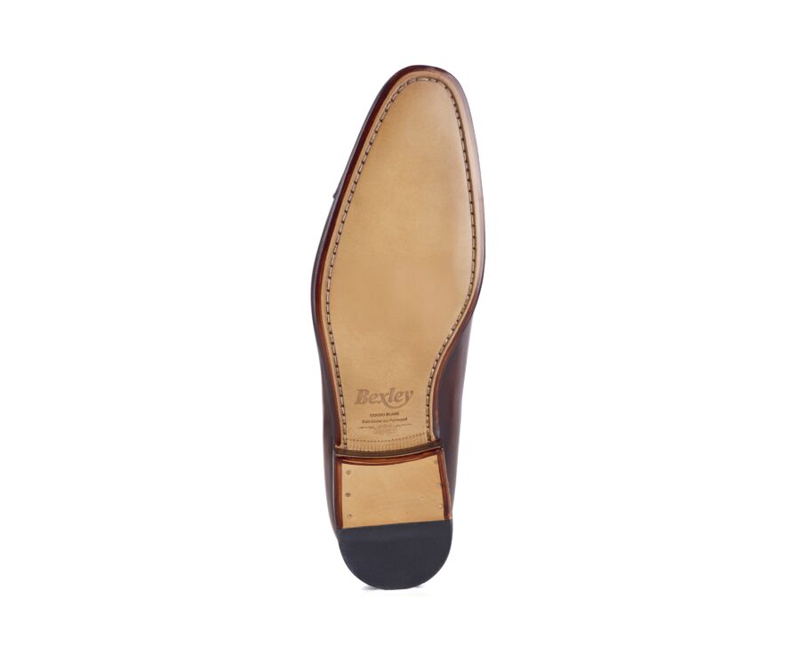 Men’s chocolate patinated leather Oxford shoes - RINGWOOD