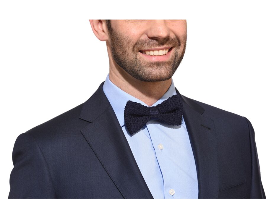 Navy Woolen Bow Tie