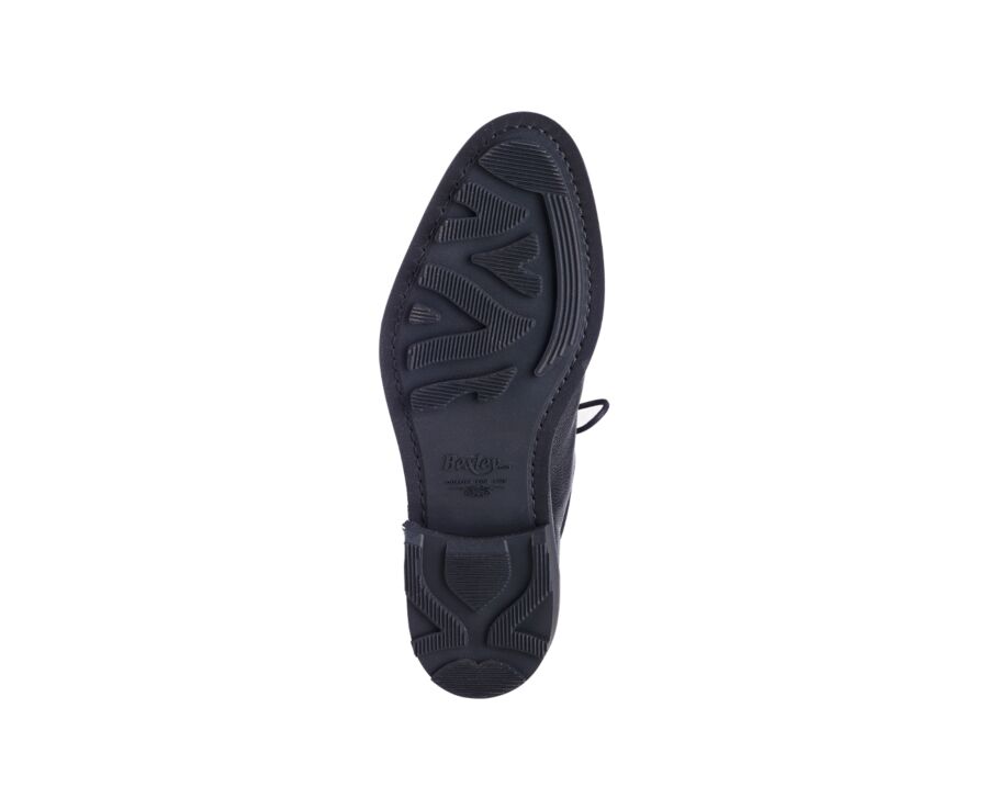 Black Grained Leather Boots - KENT HIGH GOMME COUNTRY