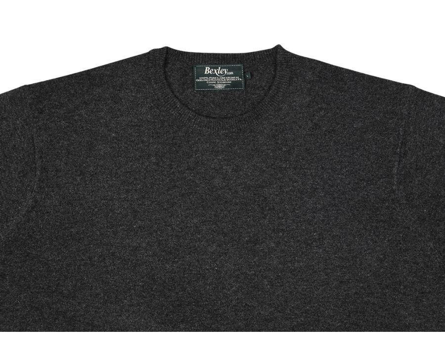 Grey Antracite round-neck wool jumper - CONAN