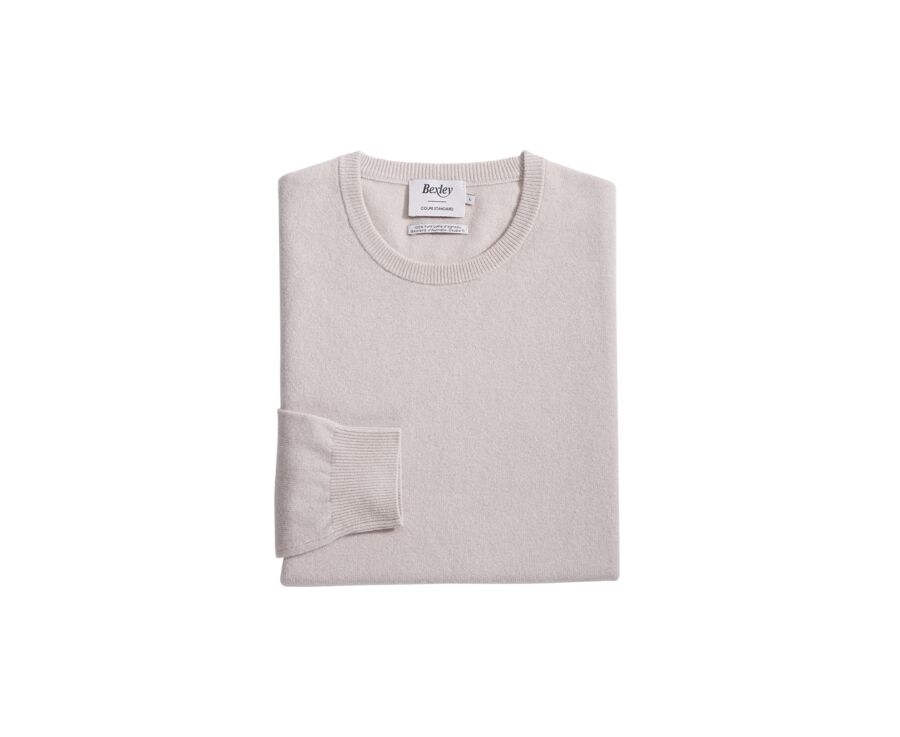 Light beige round-neck wool jumper - CONAN
