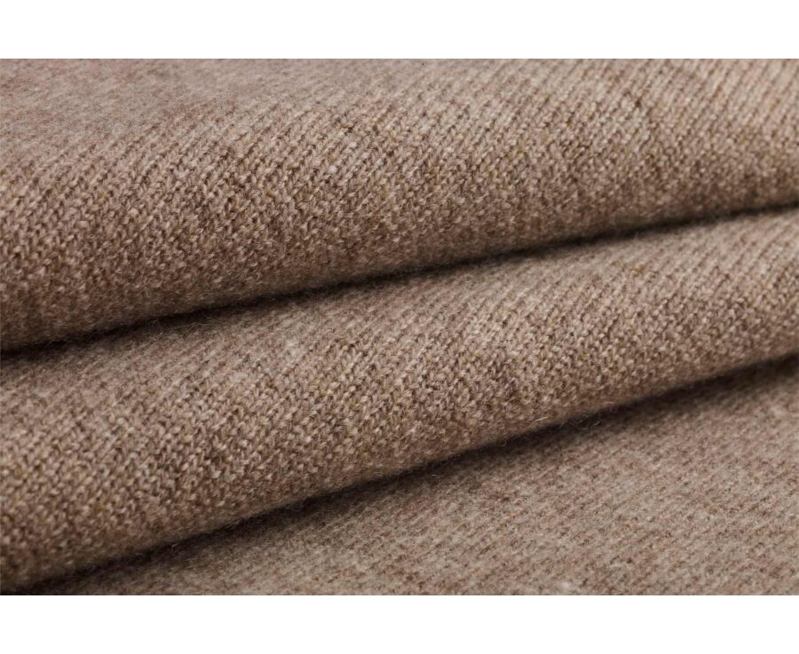 Men's light taupe mélange crew neck lambswool jumper - CONAN
