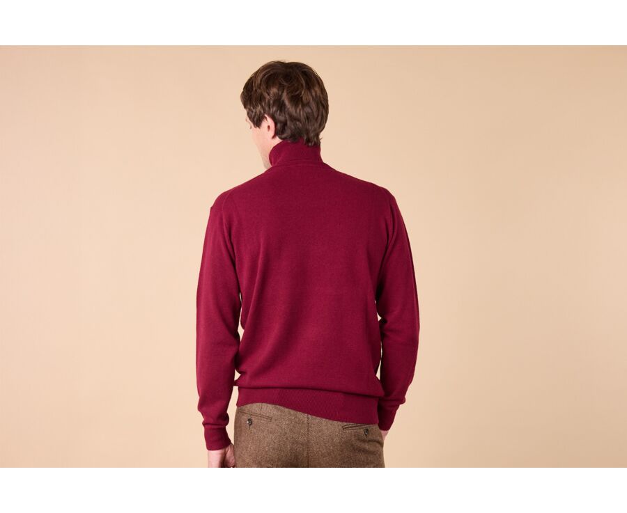 Men's roll-neck jumper – Burgundy - EMERIC