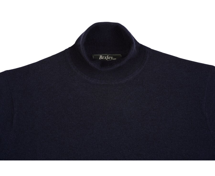 Navy wool roll-neck jumper - EMERIC