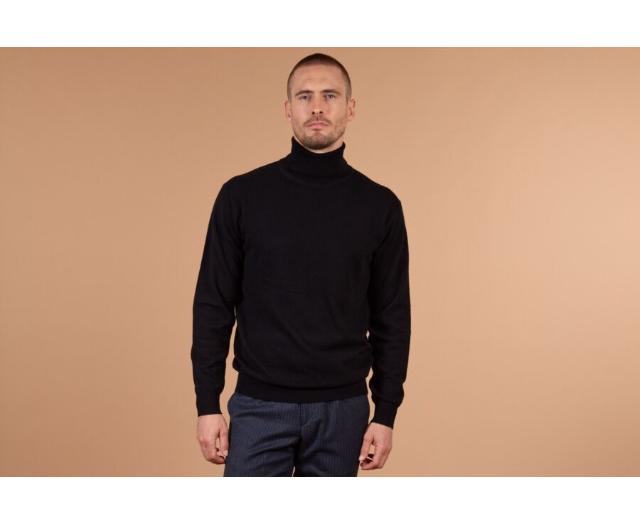 Black wool roll-neck jumper - EMERIC