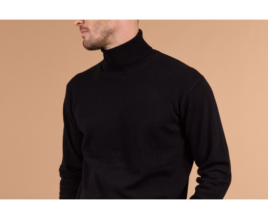 Black wool roll-neck jumper - EMERIC