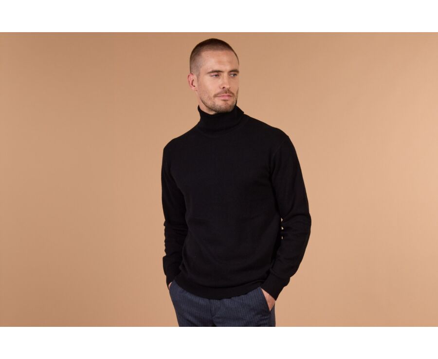 Black wool roll-neck jumper - EMERIC