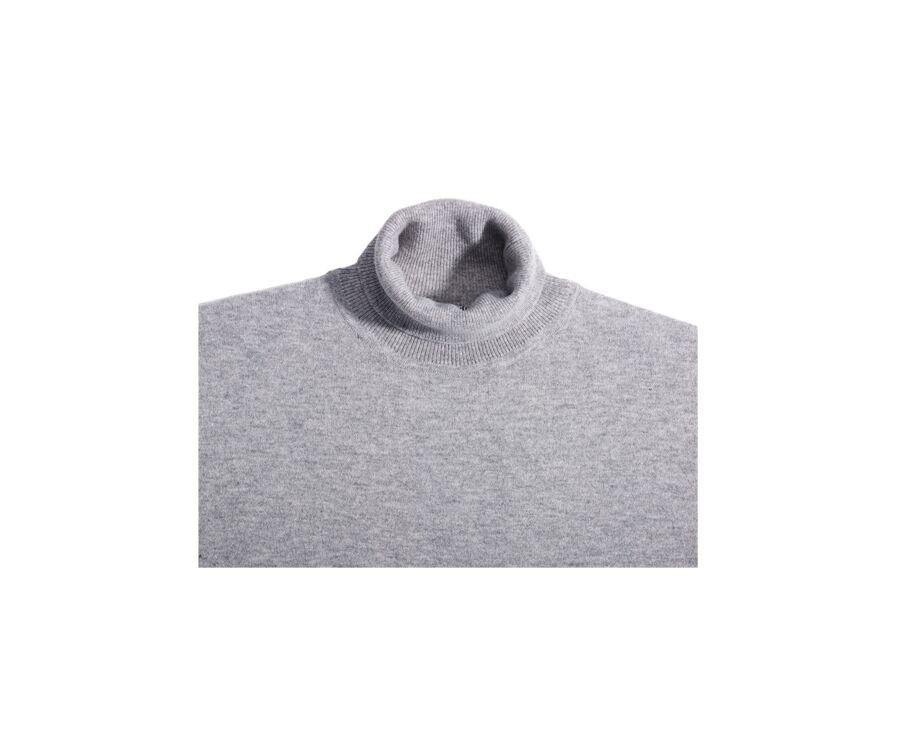 Grey Melange wool roll-neck jumper - EMERIC