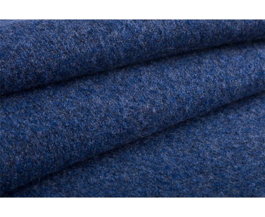 Men's dark blue mélange roll neck lambswool jumper - EMERIC