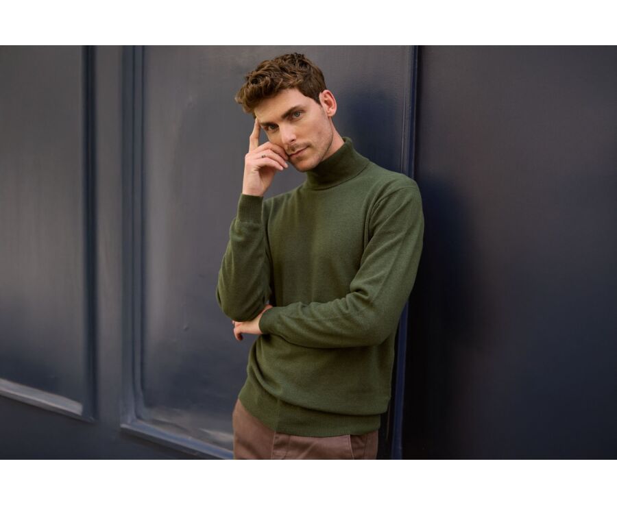 Green wool roll-neck jumper - EMERIC