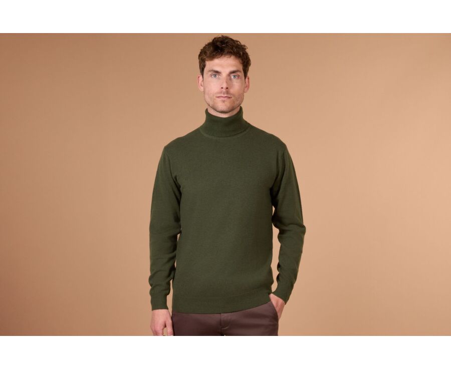 Green wool roll-neck jumper - EMERIC