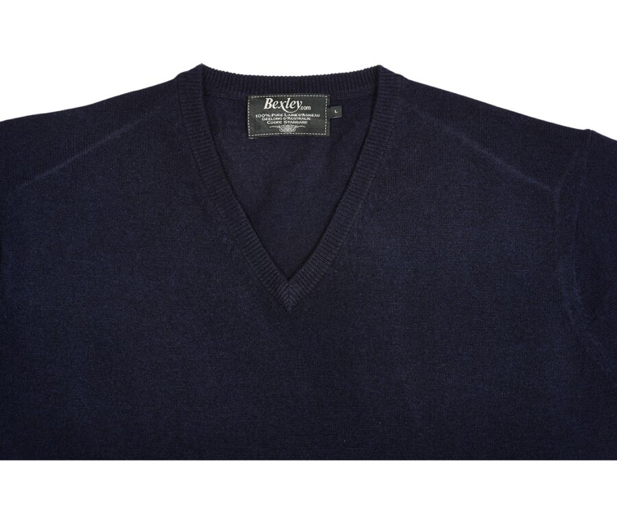 Navy v-neck wool jumper - ELIAN