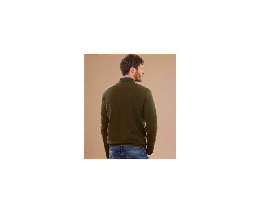Green v-neck wool jumper - ELIAN