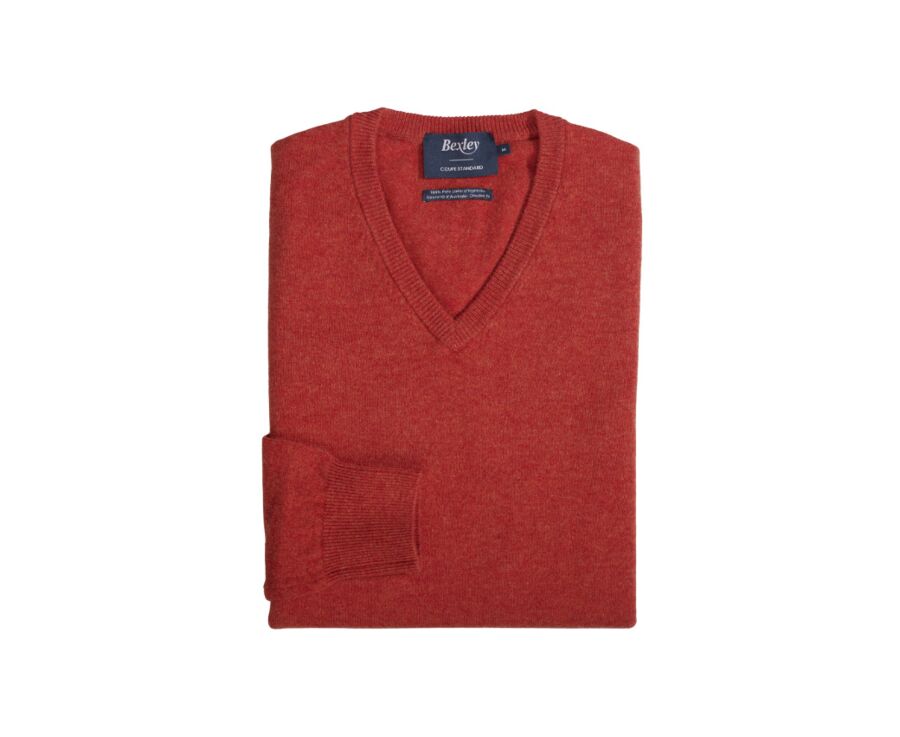 Fire Melange v-neck wool jumper - ELIAN