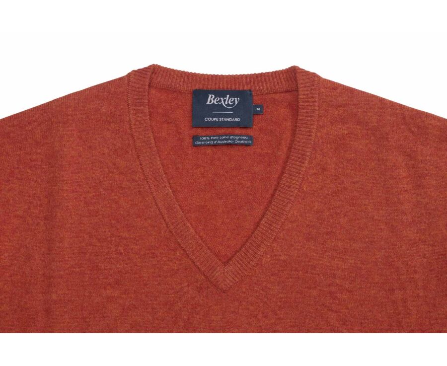 Amber Red v-neck wool jumper - ELIAN
