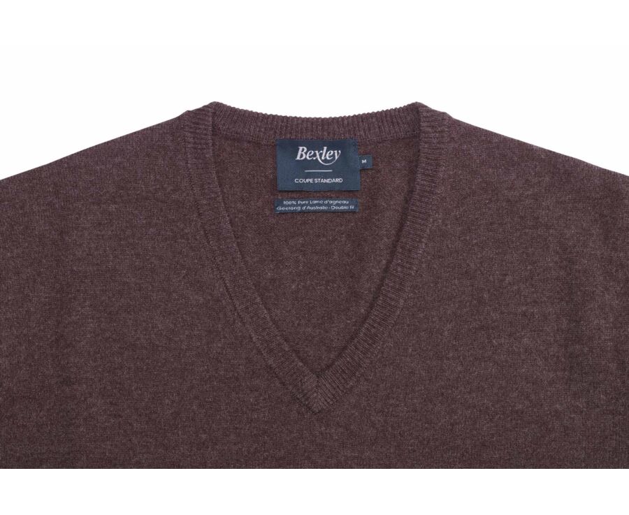 Brown v-neck wool jumper - ELIAN