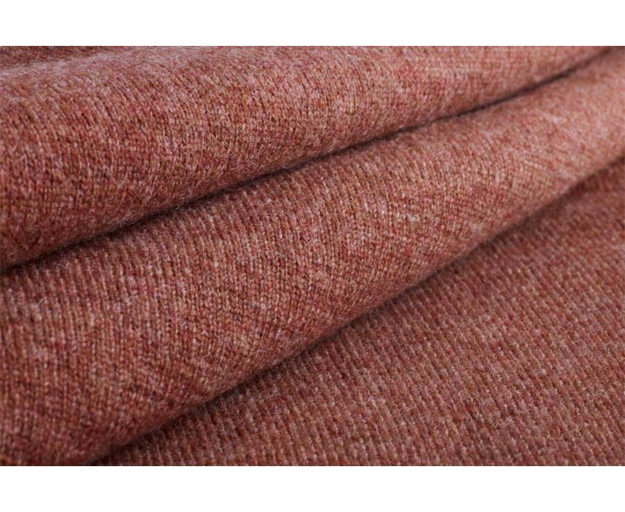 Men's rust mélange V-neck lambswool jumper - ELIAN