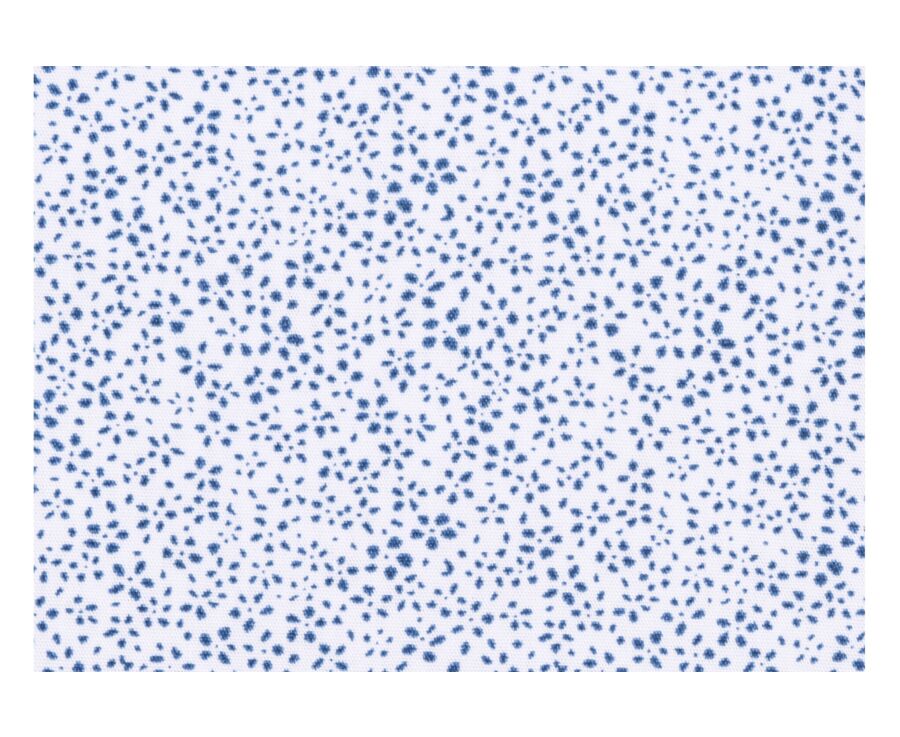 White shirt with blue patterns - Straight collar - MARIUS