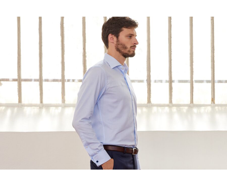 Pale Blue shirt with cufflinks - PAOLO