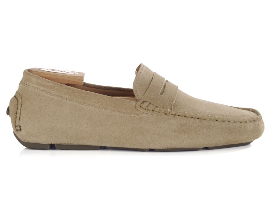 Dark Beige Suede Men's Moccasins - SEACREST II