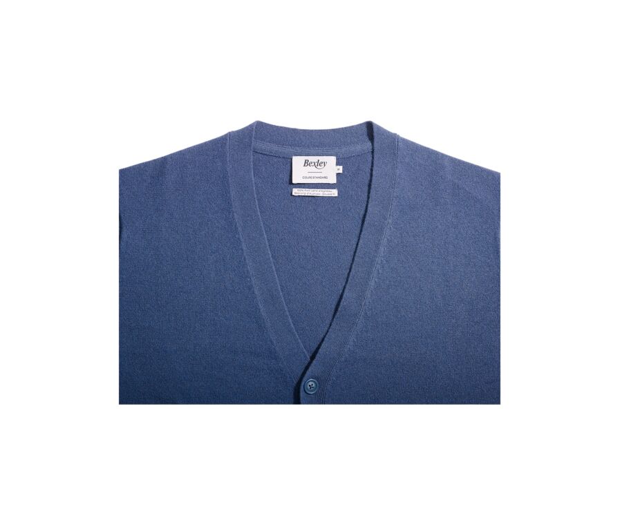 Prussian Blue wool cardigan - OWEN II