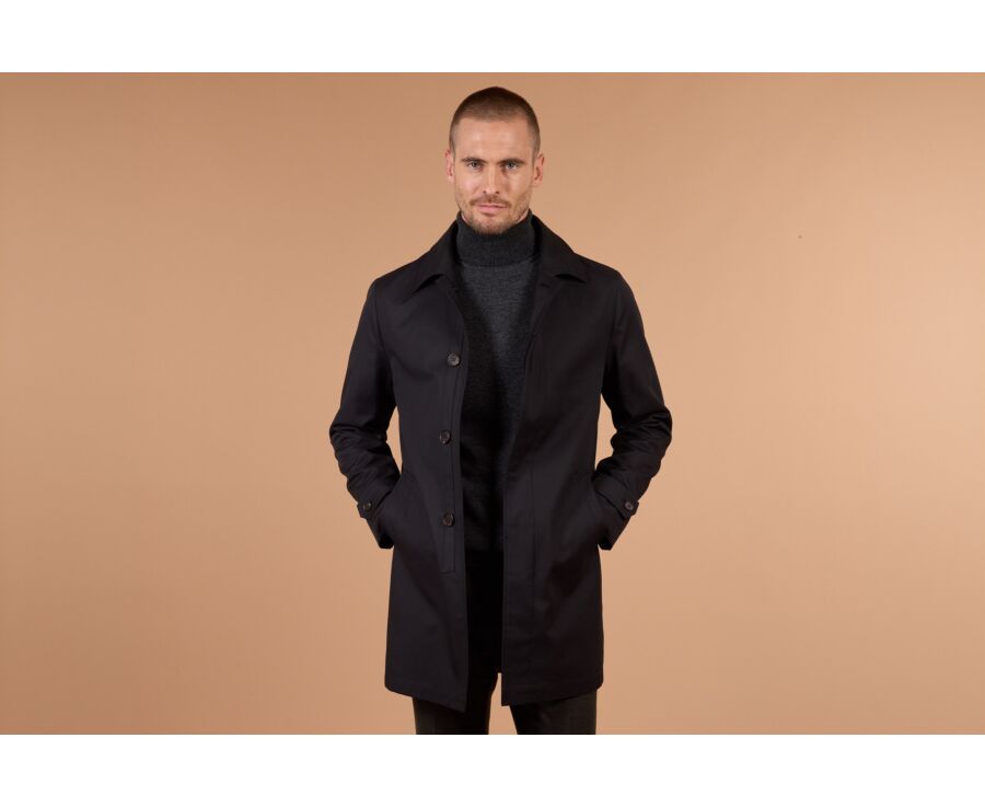 Men's black water repellent trench coat - AURÈLE II