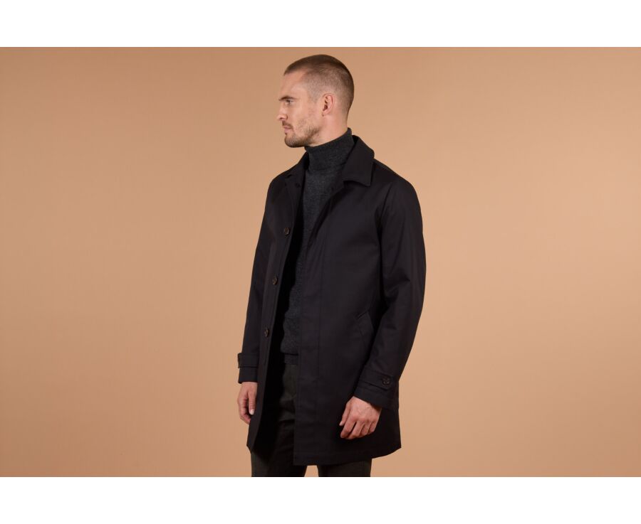 Men's black water repellent trench coat - AURÈLE II