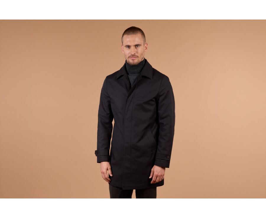 Men's black water repellent trench coat - AURÈLE II