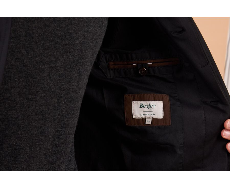 Men's black water repellent trench coat - AURÈLE II