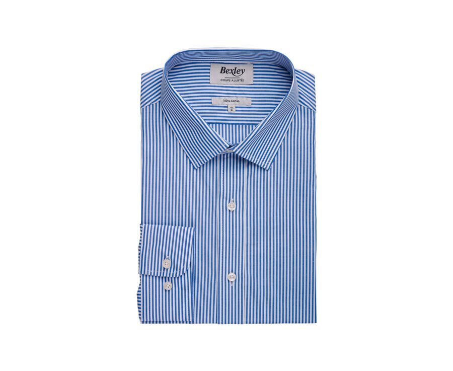 Blue and White Cotton striped shirt - MAXIMILIEN