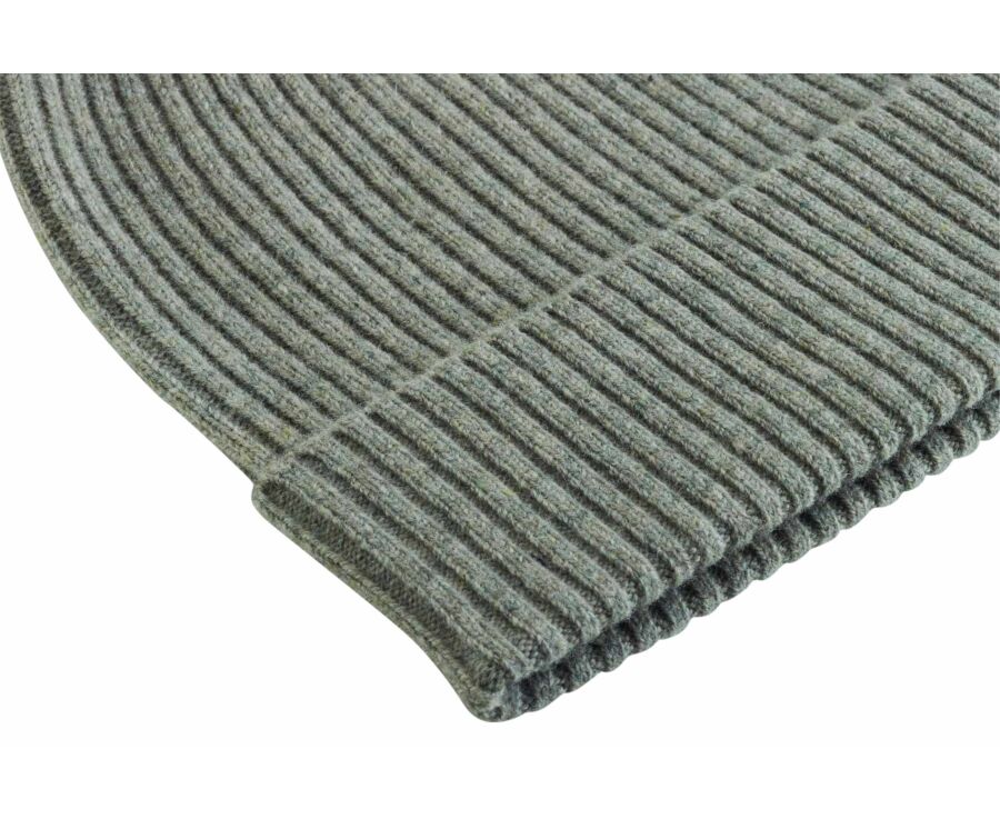 Men's light khaki mélange lambswool beanie - BENNETH