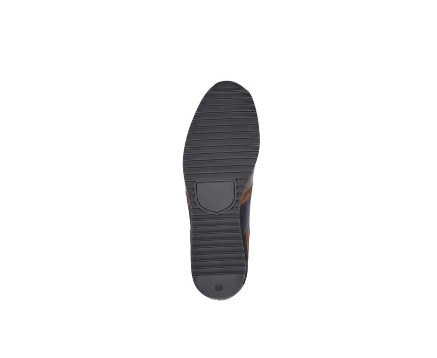 Chocolate and Navy suede Men's Trainers - CORUNNA