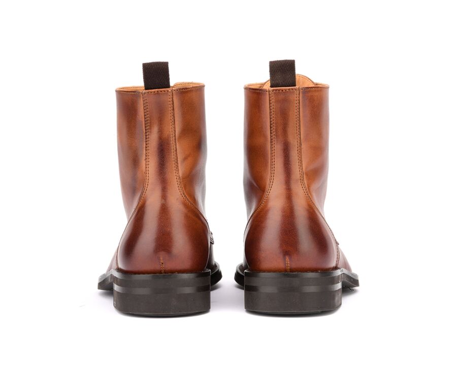 Patina Chestnut lace-up Boots Derby - ENFIELD II GOMME CITY
