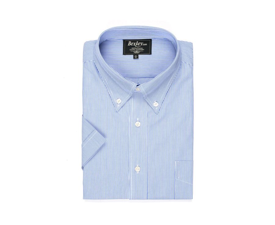 White and Blue striped shirt - Pocket - TRENT MC