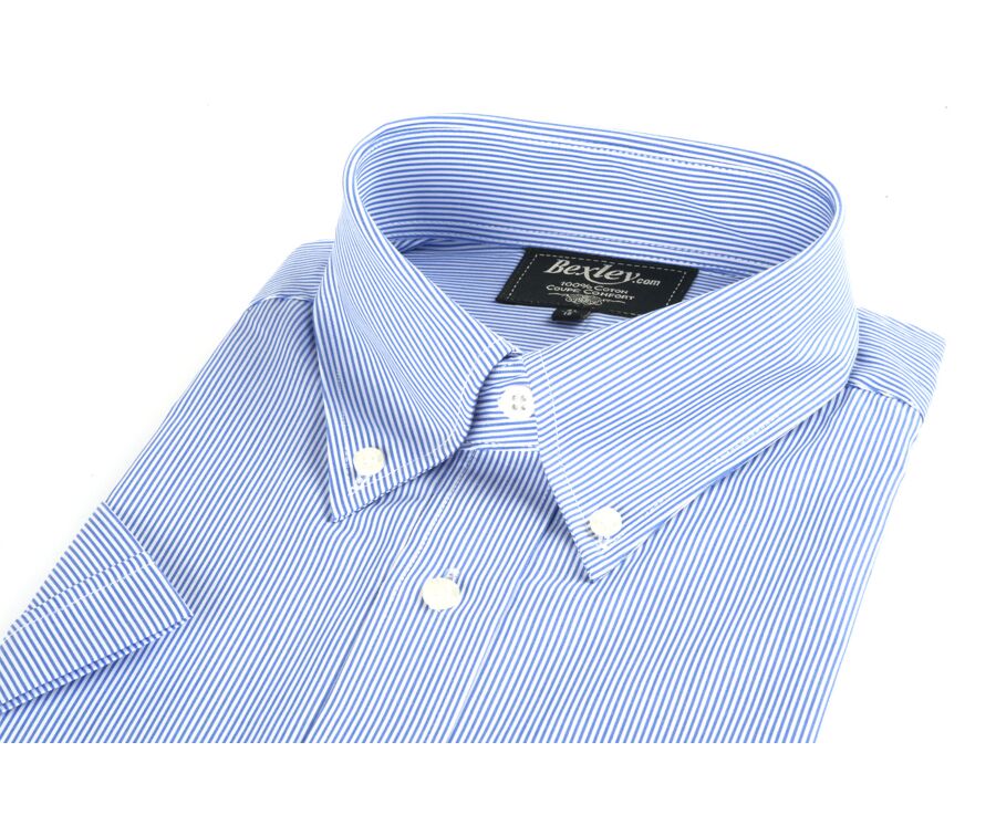 White and Blue striped shirt - Pocket - TRENT MC