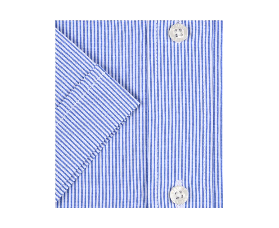 White and Blue striped shirt - Pocket - TRENT MC