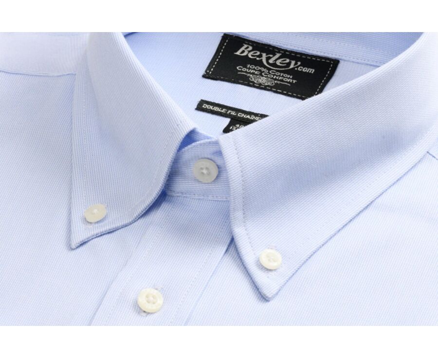 Pale Blue cotton shirt - American collar - PATRICK MC