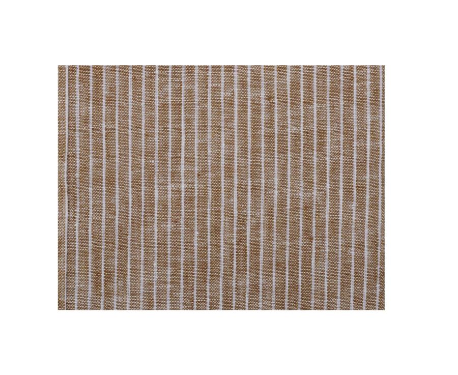 Camel Chambray with White Trim cotton linen shirt - EDIBERT