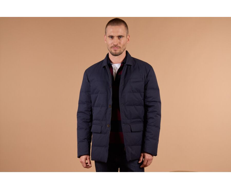 Men's navy lightweight goose down parka - NILSEN