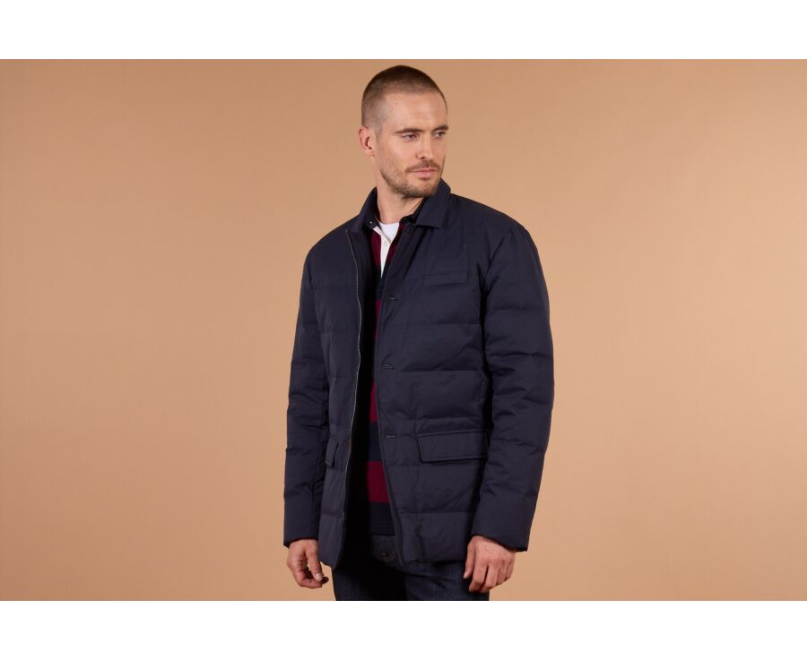 Men's navy lightweight goose down parka - NILSEN