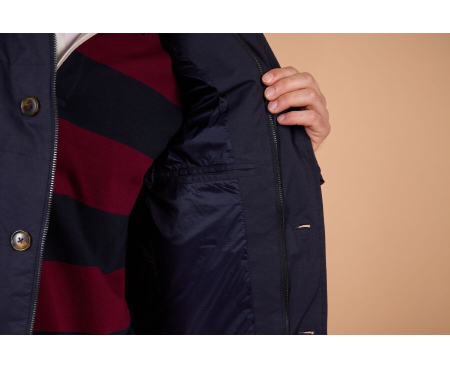 Men's navy lightweight goose down parka - NILSEN