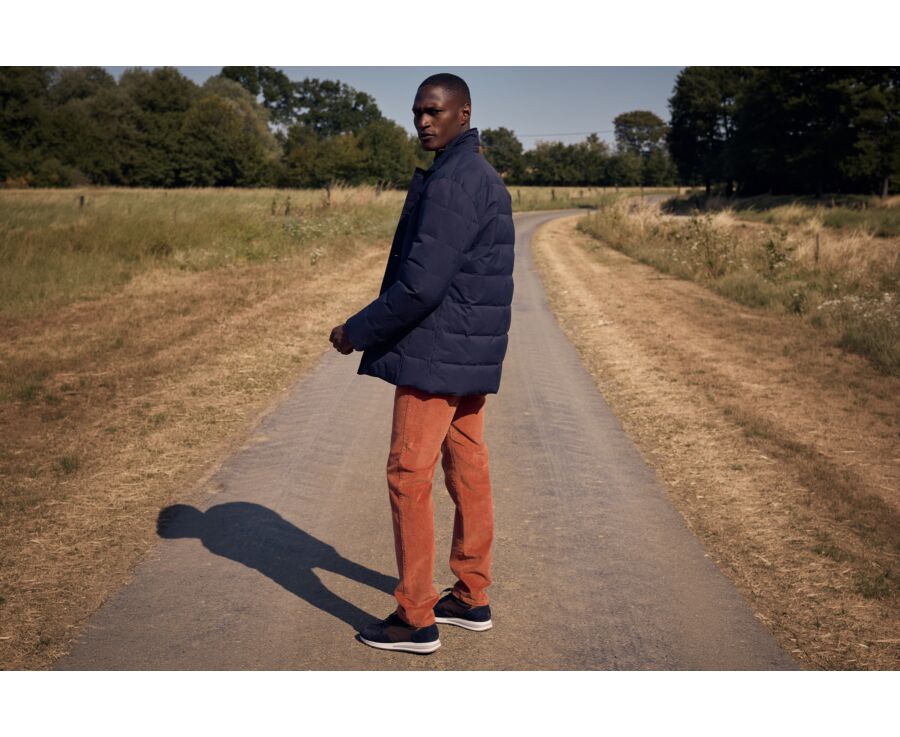 Men's navy lightweight goose down parka - NILSEN