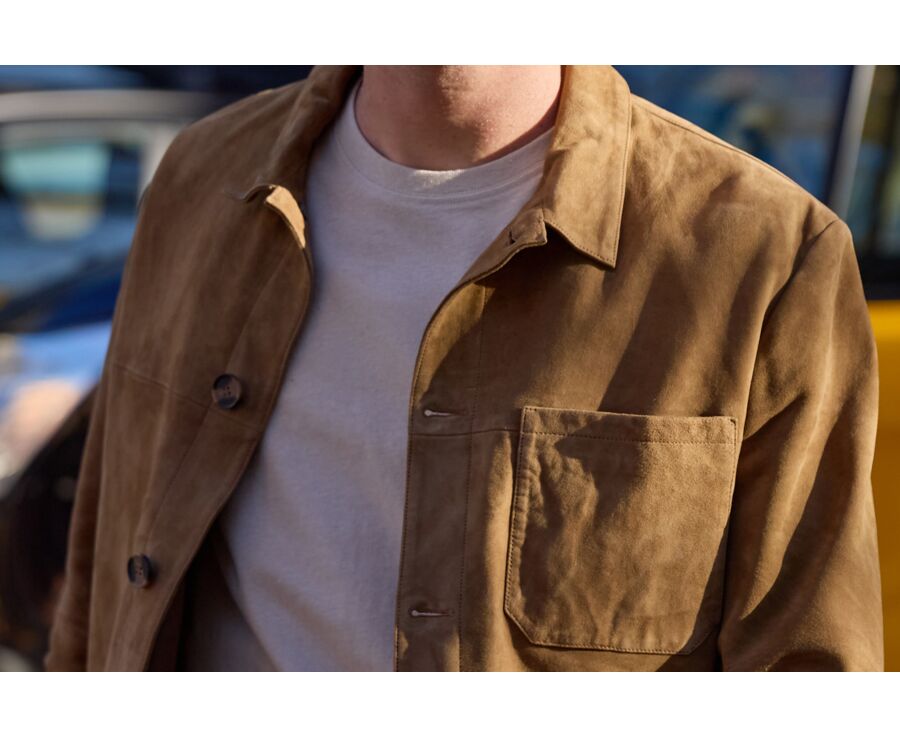 Tobacco Leather Jacket - FAUSTIN
