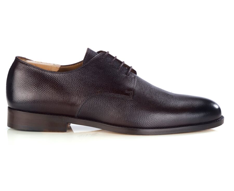 Men's classic chocolate grained leather derby - DOVER
