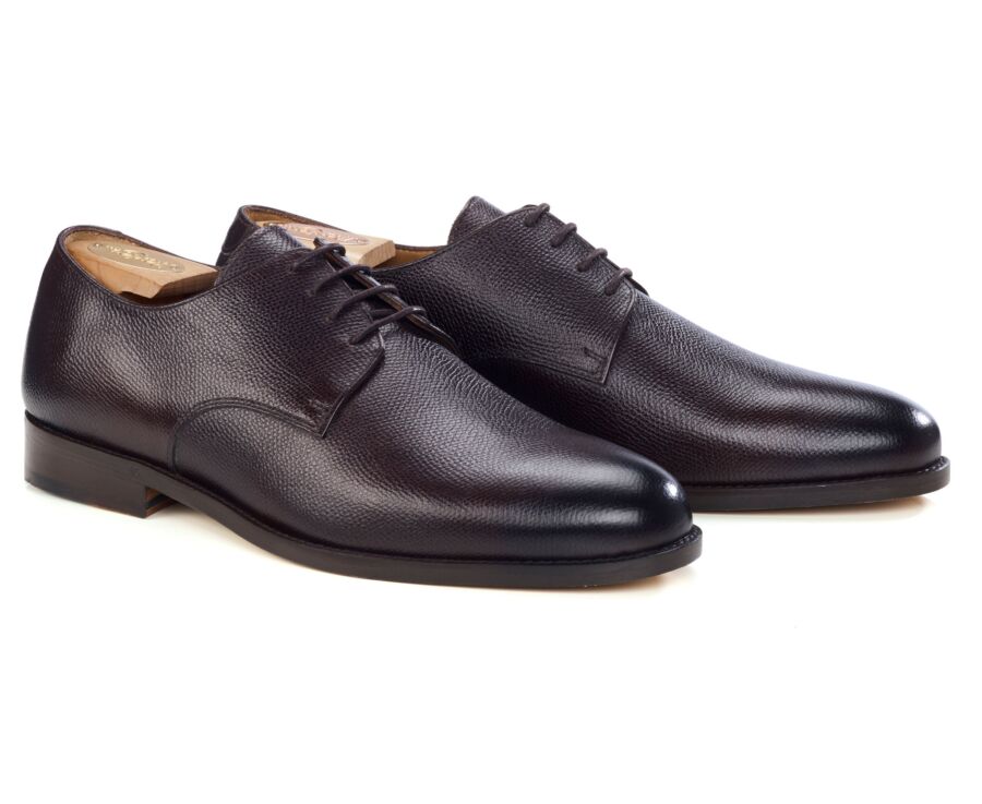 Men's classic chocolate grained leather derby - DOVER